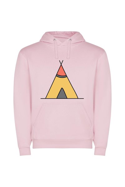 iLovePrints Red Top Teepee Dreams Φούτερ με κουκούλα σε χρώμα Ροζ