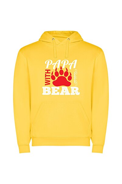 iLovePrints Fierce Scarlet Paw Presence Φούτερ με κουκούλα σε χρώμα Κίτρινο