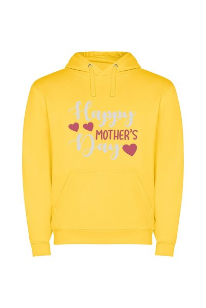iLovePrints Heartfelt Mother's Day Greetings Φούτερ με κουκούλα σε χρώμα Κίτρινο