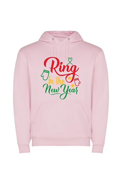 iLovePrints New Year's Eve Sparkle Φούτερ με κουκούλα σε χρώμα Ροζ