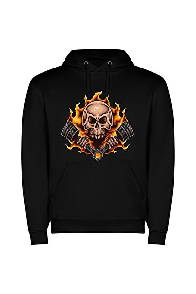 iLovePrints Flaming Fusion: Digital Illustration Φούτερ με κουκούλα σε χρώμα ...