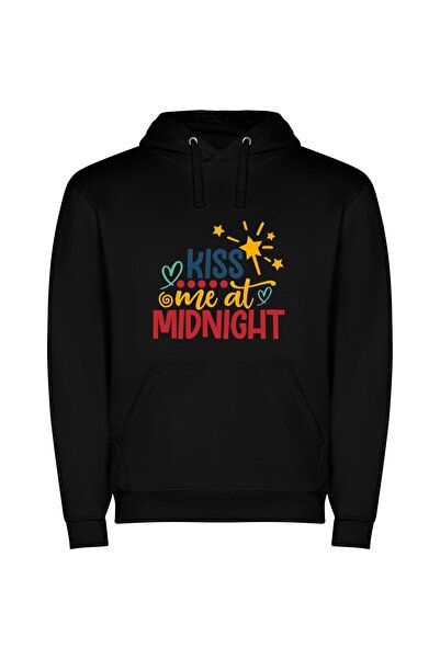 iLovePrints Mystical Midnight Love Φούτερ με κουκούλα σε χρώμα Μαύρο