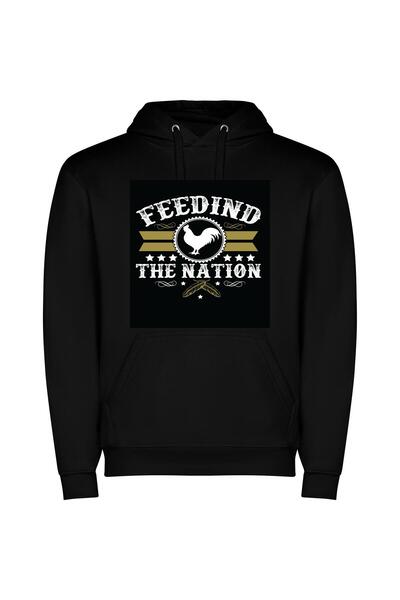 iLovePrints Cosmic Feeding Freedom Art Φούτερ με κουκούλα σε χρώμα Μαύρο