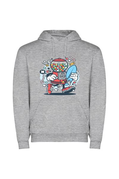 iLovePrints Candy Reflections: Retro Digital Illustration Φούτερ με κουκούλα ...