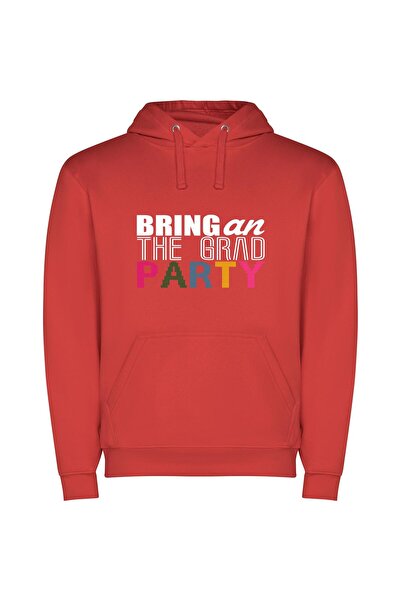 iLovePrints Pixel Party Extravaganza Φούτερ με κουκούλα σε χρώμα Κόκκινο
