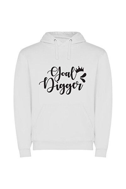 iLovePrints Monochrome Minimalist Masterpiece Φούτερ με κουκούλα σε χρώμα Λευκό