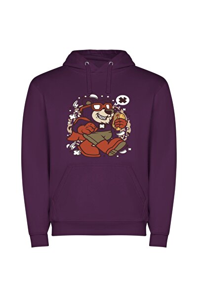 iLovePrints Furry Mascots & Portraits Φούτερ με κουκούλα σε χρώμα Μωβ