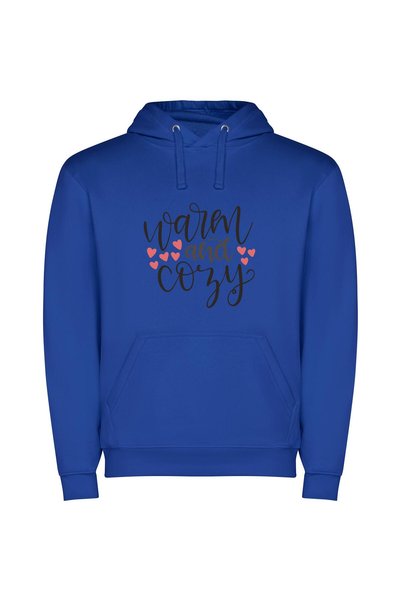iLovePrints Cozy Warmth Embrace Φούτερ με κουκούλα σε χρώμα Μπλε