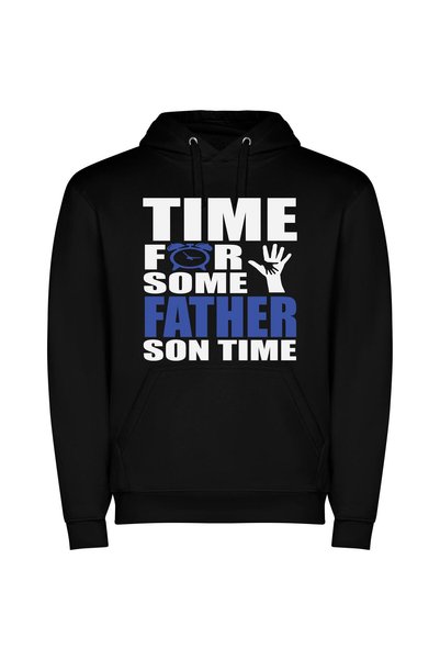 iLovePrints Time for Dad's Love Φούτερ με κουκούλα σε χρώμα Μαύρο