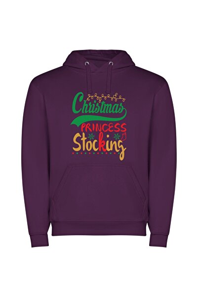 iLovePrints Merry Elf Princess Stocking Φούτερ με κουκούλα σε χρώμα Μωβ