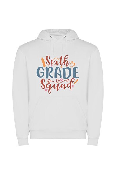 iLovePrints Grade 6 Whitespace Majors Φούτερ με κουκούλα σε χρώμα Λευκό