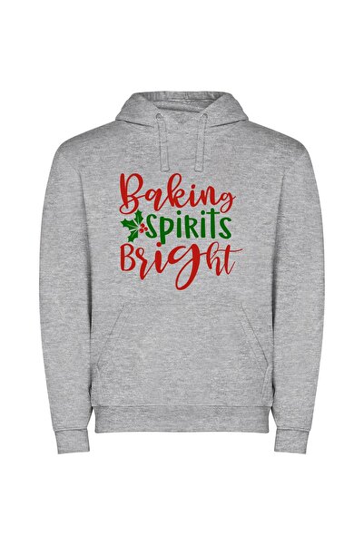iLovePrints Twinkling Holiday Inspiration Φούτερ με κουκούλα σε χρώμα Γκρι