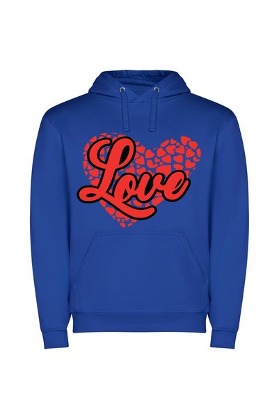 iLovePrints Sacred Love, Eternal Flame Φούτερ με κουκούλα σε χρώμα Μπλε
