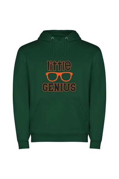 iLovePrints Nerdy Genius Glasses Φούτερ με κουκούλα σε χρώμα Πράσινο