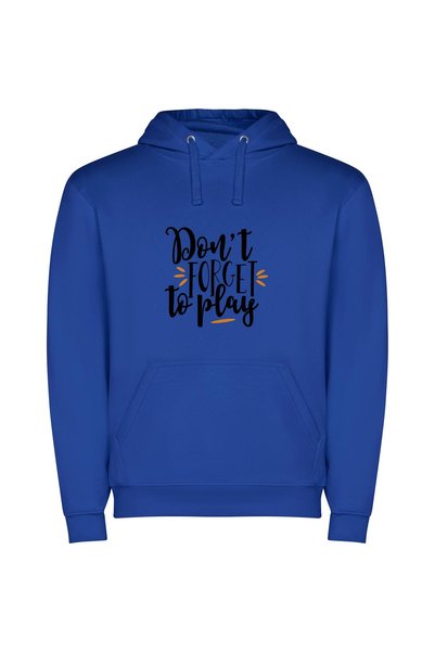 iLovePrints Playfully Remember to Play! Φούτερ με κουκούλα σε χρώμα Μπλε