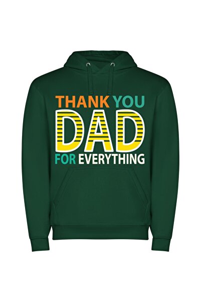 iLovePrints Endless Gratitude, Dad Φούτερ με κουκούλα σε χρώμα Πράσινο
