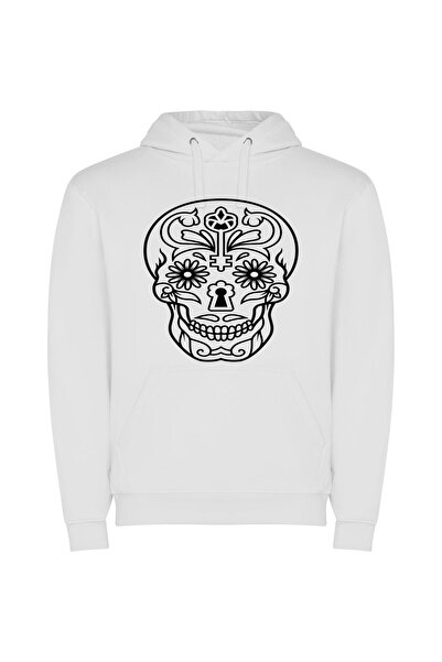 iLovePrints Ethereal Aztec Cross Φούτερ με κουκούλα σε χρώμα Λευκό