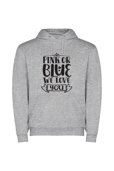 iLovePrints Fancy Love in Colors Φούτερ με κουκούλα σε χρώμα Γκρι