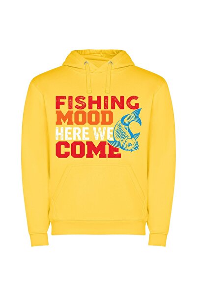 iLovePrints Mood: Fishy Elegance Φούτερ με κουκούλα σε χρώμα Κίτρινο