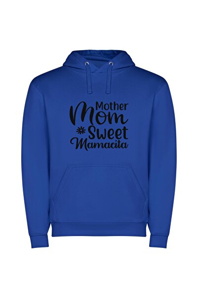 iLovePrints Mamaia's Heartfelt Motherhood Φούτερ με κουκούλα σε χρώμα Μπλε