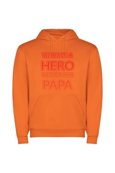 iLovePrints Papa: The Bapu's Inspiration Φούτερ με κουκούλα σε χρώμα Πορτοκαλί