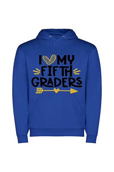 iLovePrints Adored Fifth Grader Φούτερ με κουκούλα σε χρώμα Μπλε
