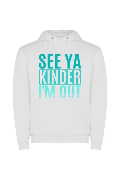 iLovePrints Black Out, Kid A Φούτερ με κουκούλα σε χρώμα Λευκό