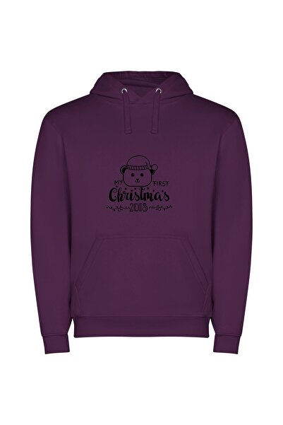 iLovePrints Bear in Hat: Masterpiece Φούτερ με κουκούλα σε χρώμα Μωβ