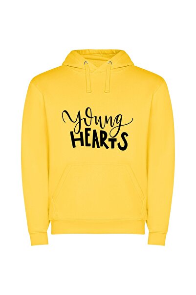 iLovePrints Charming Youthful Typography Φούτερ με κουκούλα σε χρώμα Κίτρινο