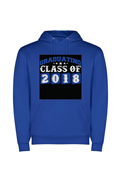 iLovePrints Timeless Class of 2018 Φούτερ με κουκούλα σε χρώμα Μπλε