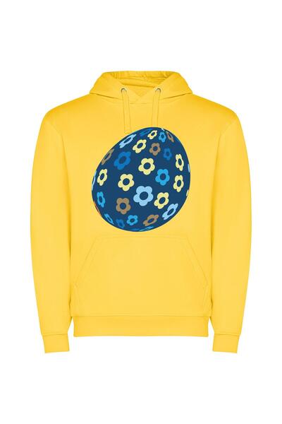 iLovePrints Floral Easter Egg Φούτερ με κουκούλα σε χρώμα Κίτρινο