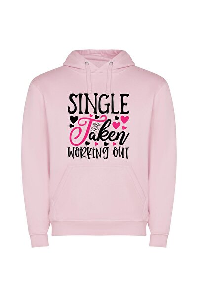 iLovePrints Single Fitness Line Formation Φούτερ με κουκούλα σε χρώμα Ροζ