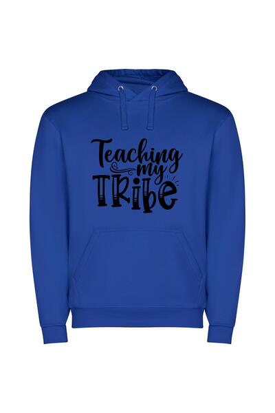 iLovePrints Tribe's Witty Teaching Style Φούτερ με κουκούλα σε χρώμα Μπλε