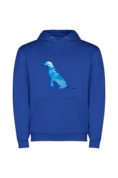 iLovePrints Blue Dog Artistry Φούτερ με κουκούλα σε χρώμα Μπλε