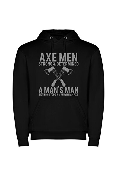 iLovePrints Masculine Strength Unleashed Φούτερ με κουκούλα σε χρώμα Μαύρο