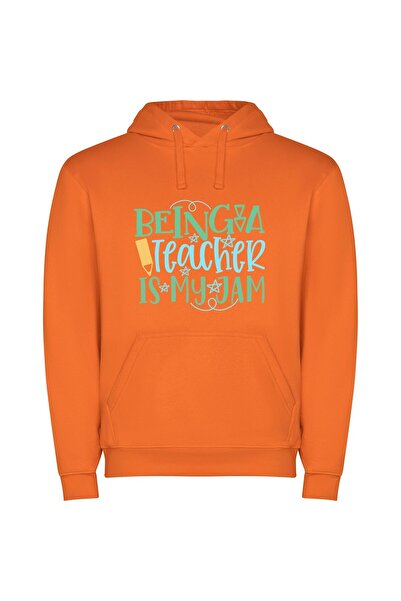iLovePrints Teaching: My Passion Project! Φούτερ με κουκούλα σε χρώμα Πορτοκαλί