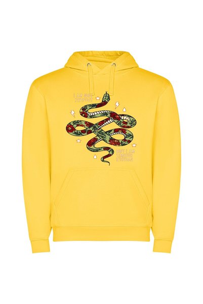 iLovePrints Serpentine Rose Medley Φούτερ με κουκούλα σε χρώμα Κίτρινο