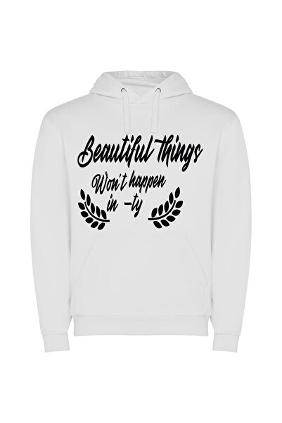 iLovePrints Luminous Glimpses Beyond Φούτερ με κουκούλα σε χρώμα Λευκό