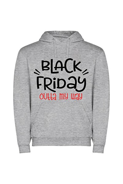 iLovePrints Fierce Black Friday Fashion Φούτερ με κουκούλα σε χρώμα Γκρι