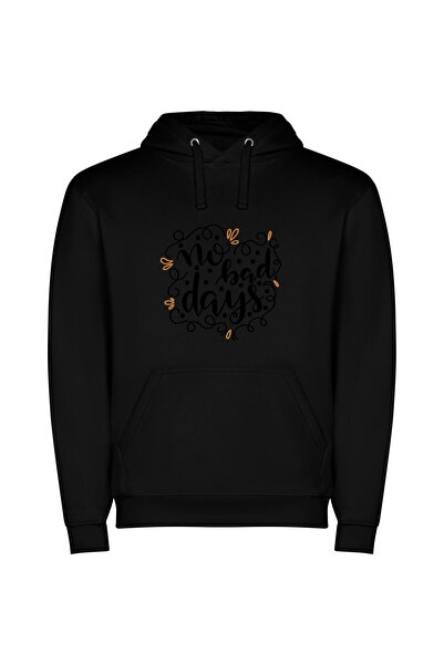 iLovePrints Elevated Monochrome Lettering: No Bad Days Φούτερ με κουκούλα σε ...