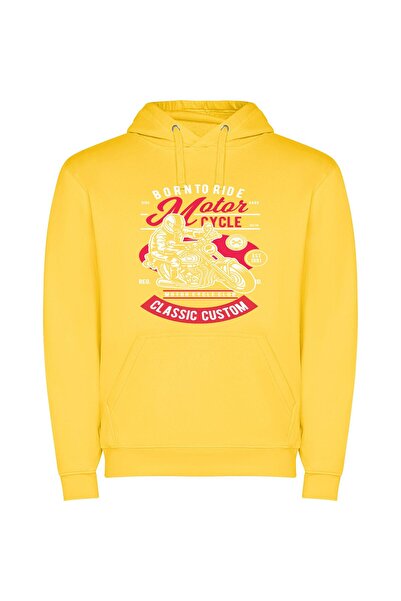 iLovePrints Logo Zoom: Illustrator Motorcycles Φούτερ με κουκούλα σε χρώμα Κί...