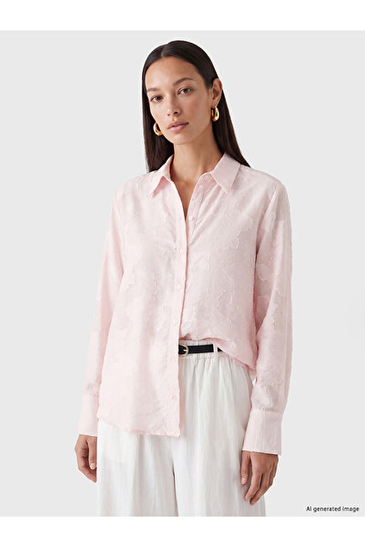 LC Waikiki Pink Jacquard Women's Shirt