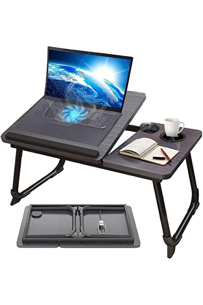 AbaqCasa Laptop Bed Tray Desk, Adjustable Folding Laptop Bed Table, Portable ...