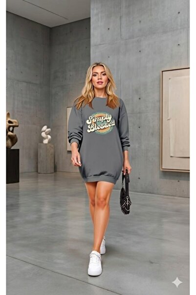 Veraura Lifestyle    Women's Long Sleeve Crew Neck Lettered Viscose Two Threa...