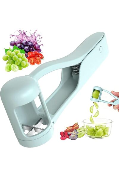 NIUB New Fruit Slicer, Handheld Grape Cutter Tool, Safety Kitchen One Second ...