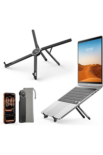 Lamicall Portable Laptop Stand for Desk - [113g Ultralight] Foldable Laptop H...