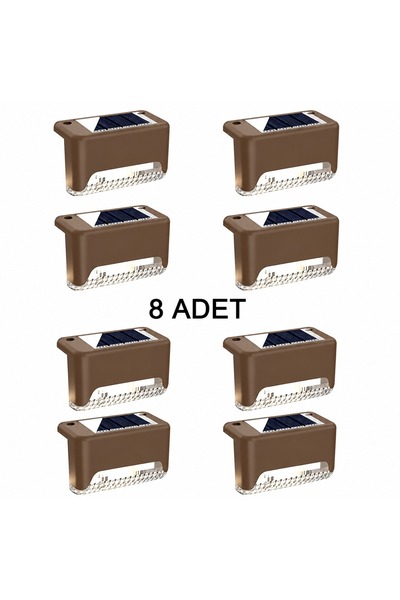 Genel Markalar 8'li Güneş Enerjili Su Geçirmez Led Işık Bahçe Ve Merdiven Ayd...