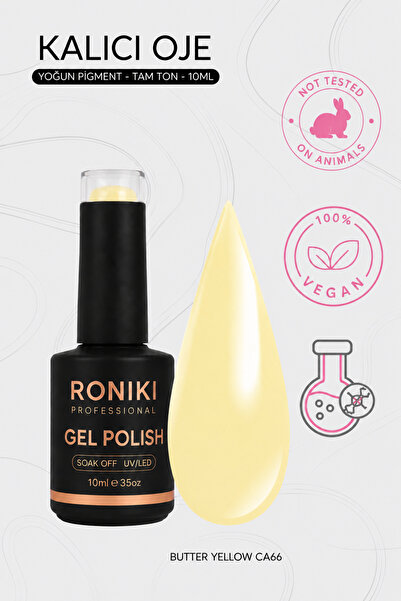 RONIKI Kalıcı Oje CA66 Butter Yellow (Tereyağı Sarısı) 10 ml – Açık Pastel Sa...
