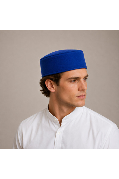 koçaktoptan Suede Hard Molded Skullcap Blue