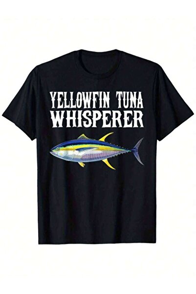 LİNA06 تي شيرت Yellowfin Tuna Whisperer Funny Fish Lover Loose Style جديد للج...